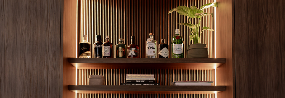 Gezellige bar in de woonkamer