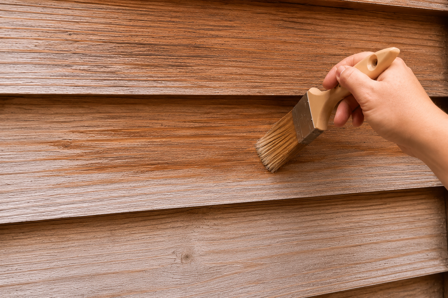 Hout die wordt behandelt met Natural Wood