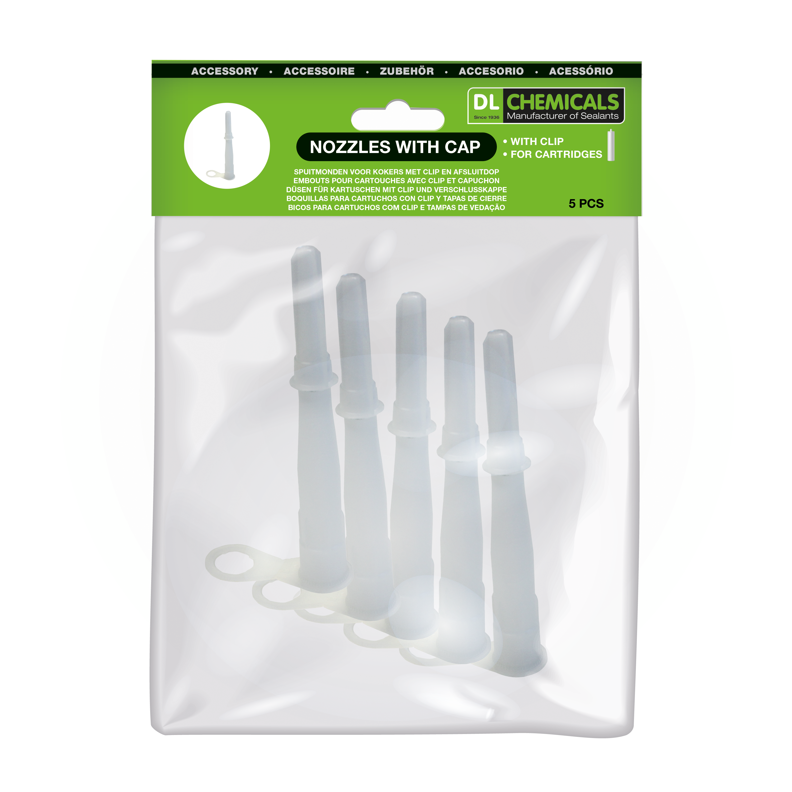 Nozzle with cap 5pcs