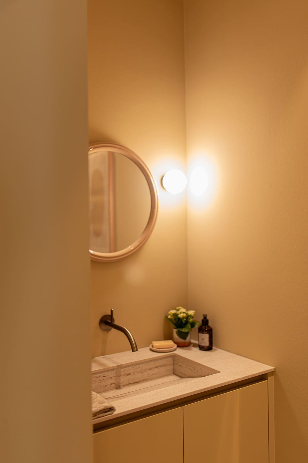 Muur badkamer & keuken toegepast in de badkamer