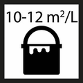 Icoon verbruik 10-12 vierkantemeter per liter