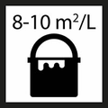 Icoon verbruik 8-10 vierkantemeter per liter 