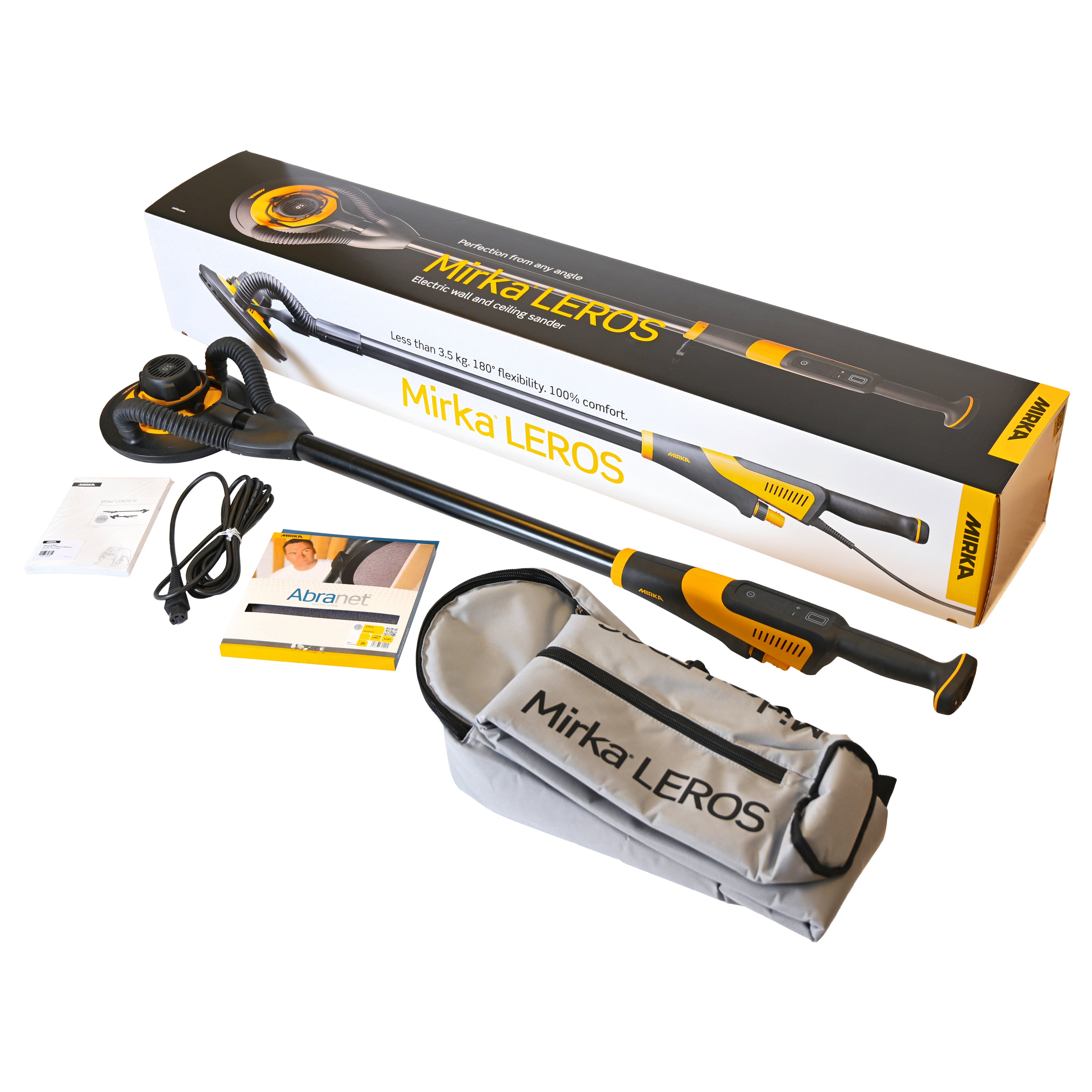 MIRKA - LEROS 950CV Wandschuurmachine 225mm pad+schroeven Tas
