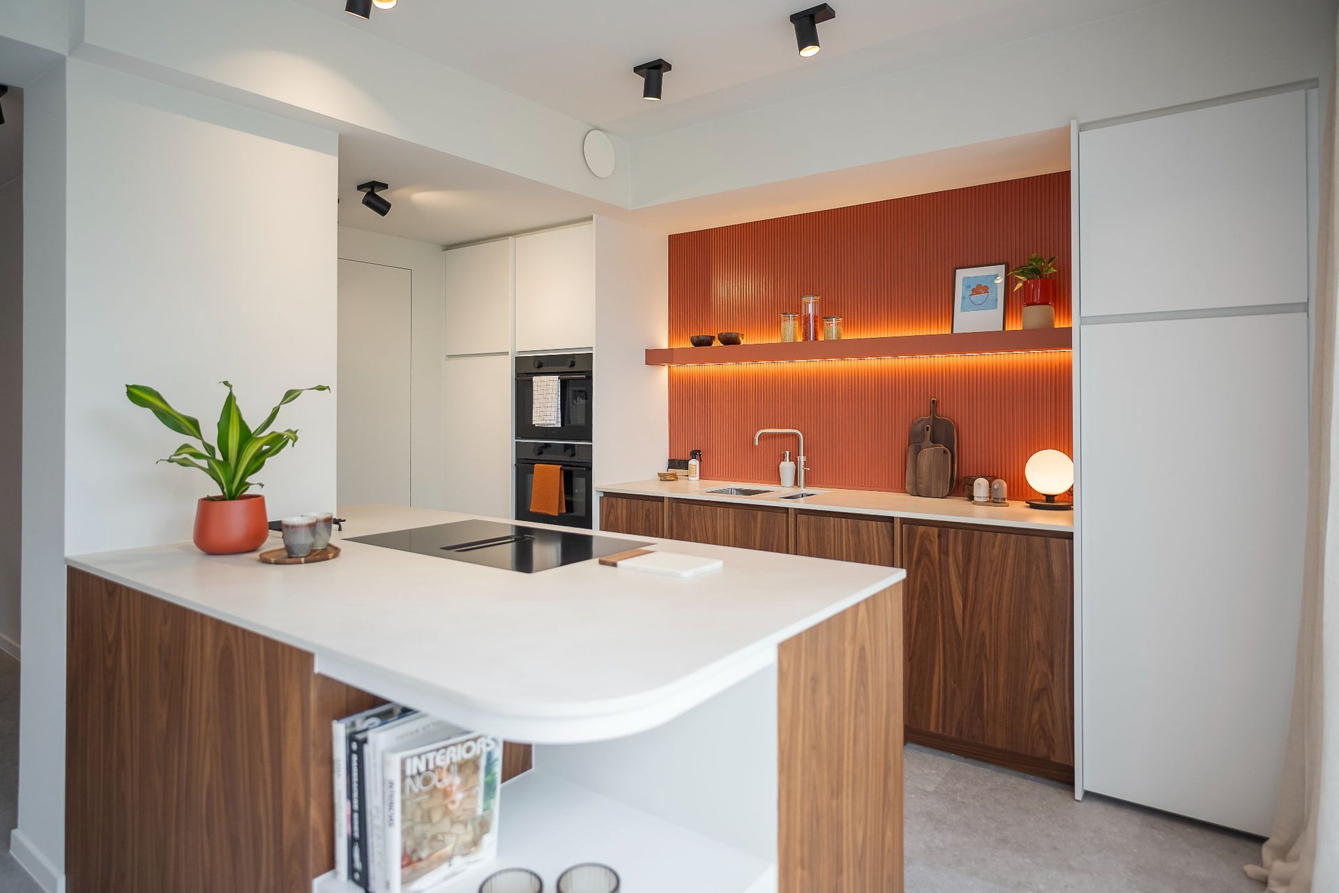 Muur mat en omni hydro gecombineerd in een kleurrijke keuken