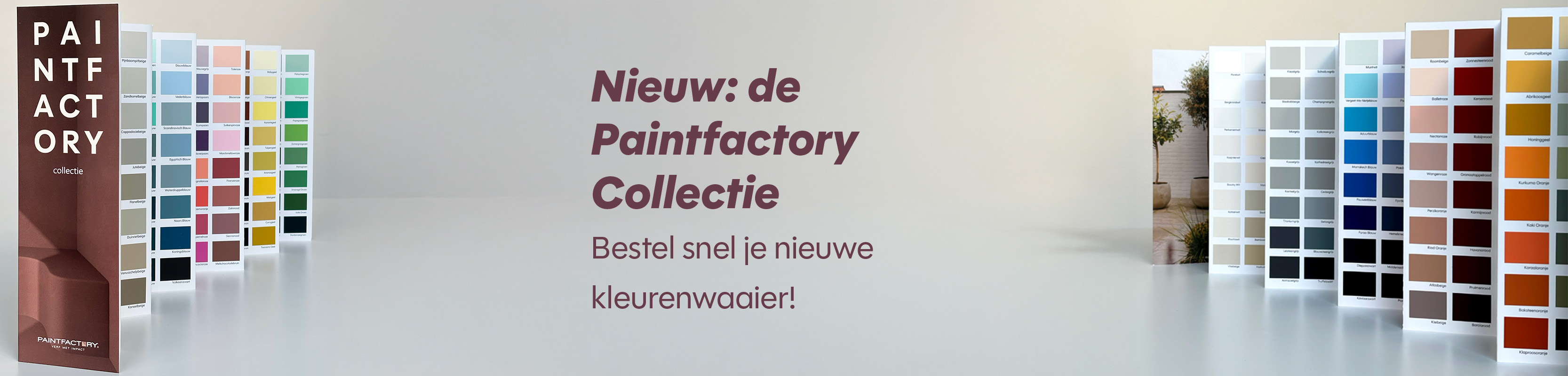 Banner voor de nieuwe Paintfactory kleurenwaaier
